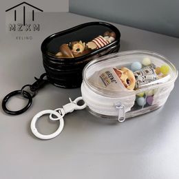 Opbergdozen Bakken Transparant PVC Blind Box Pop Sleutelhanger Stofdichte Tas Mysterieuze Manager Bubble Matt Organizer 230907