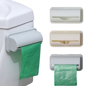 Boîtes de rangement Poubelles Sacs poubelles Boîte Distributeur d'ordures pour Cuisine Salle de bains Porte-épicerie mural Conteneur en plastique 230418
