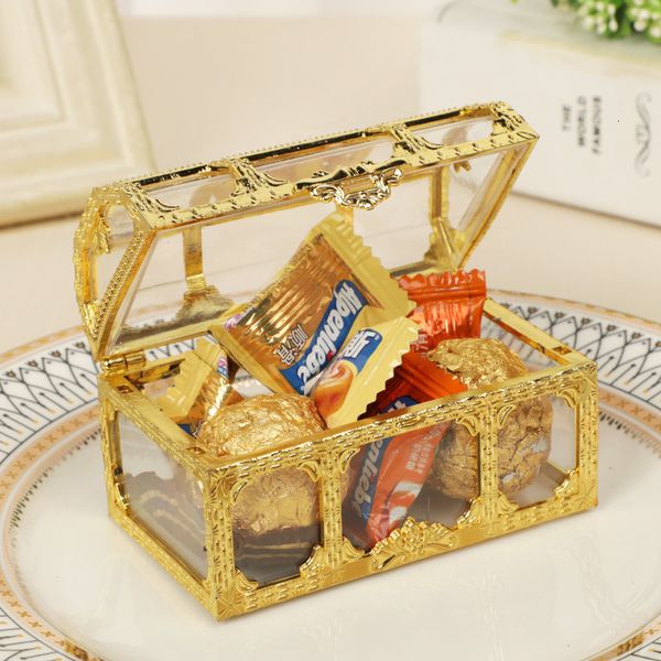 Boîtes de rangement Bacs Vintage Golden Pirate Treasure Bonbons Bibelot pour Bijoux Cristal Gem Chambre Décoration 230419