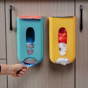 Opbergdozen bakken muur ophangende vuilniszak opbergdoos hergebruik plastic zakken opslagrek multifunctionele vuilniszak dispenser voor keuken badkamer p230324