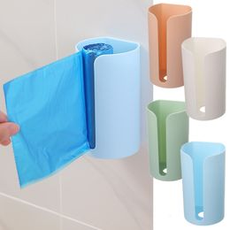 Boîtes De Rangement Poubelles Tenture Murale Sans Ongles En Plastique Porte-sac À Ordures Monté Poubelle Boîte Coton Pad Conteneur Pour La Maison Cuisine Salle De Bains 230613