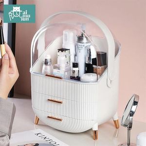 Boîtes de rangement bacs sac à cosmétiques pour femmes et organisation boîte à bijoux maquillage Type de tiroir unique bureau soins anti-poussière Prod265E