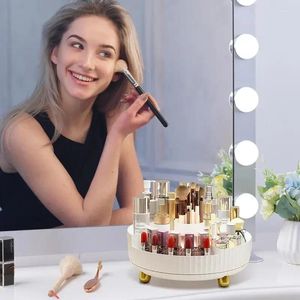 Boîtes de rangement support de la boîte étagère cosmétique bureau parfums maquillage organisateur organisateurs support multifonction brosse Portable rotatif