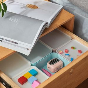 Boîtes de rangement boîte organisateur poubelle clair empilable jouet tiroir articles divers fournitures armoire de bureau Stirage Mini couvercle de verrouillage conteneur