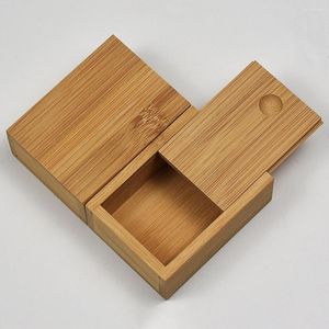 Boîtes de rangement Case Organisateur décoratif Natural Pulling Lid Bedroom Box Salon Bamboo Bureau de bureau à domicile PRATIQU