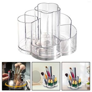 Opslagboxen Clear 6 Lattices Cosmetische doos 360 Rotatie Diy Make-upgereedschap Borstel Pen Make-up organisator Lipstick-weergave Case