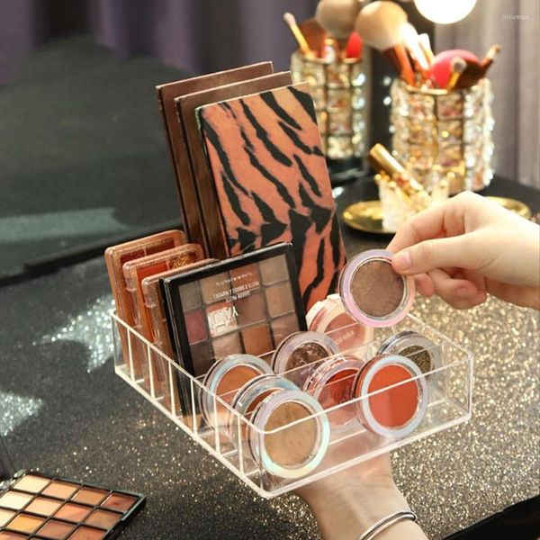 Cajas de almacenamiento transparente de la caja de cosmética acrílica maquillaje lápiz labial de lápiz labial Organizador de la paleta de ojos contenedor
