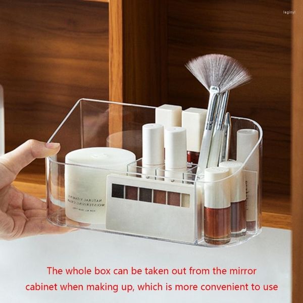 Cajas de almacenamiento, organizador de cosméticos transparente, vitrinas de maquillaje para tocador, mostrador de baño, tocador, cepillo de joyería, caja de lápices labiales