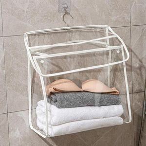 Boîtes de rangement sac suspendu transparent salle de bain vêtements muraux étanches avec crochet pour organisateur de douche de voyage