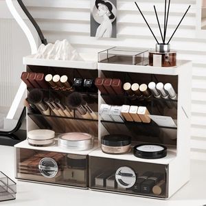 Boîtes de rangement transparentes, porte-brosse de maquillage, organisateur de pinceaux cosmétiques en acrylique, boîte pour vanité de bureau, étagère de conteneur de rouge à lèvres