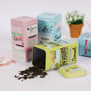 Opbergdozen Koffiebonen Pakket Afdichting Tin Square Candy Biscuits Tea Box Organizer voor thuis