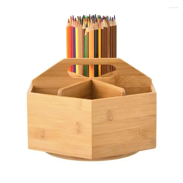 Cajas de almacenamiento Soporte de lápiz de color Organizador de giro de gran capacidad para suministros de arte Oficinas giratorias de la pluma