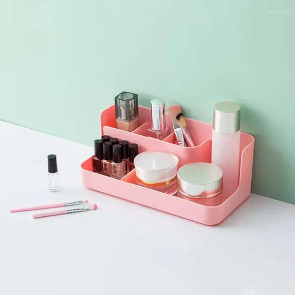 Boîtes de rangement compactes pour maquillage, organisateur de bureau élégant avec compartiments, essentiels de beauté, gain de temps, élégant et bien rangé