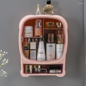 Aufbewahrungsboxen Kosmetikbox Wandbehang Free Punch Hautpflegeprodukte Badezimmer Schubladentyp Staub- und feuchtigkeitsbeständiger Organizer