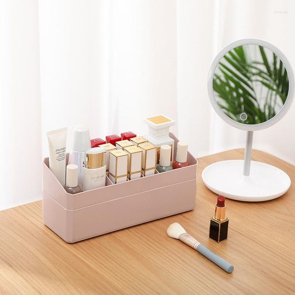 Cajas de almacenamiento Organizador de cosméticos Caja de baño Estante Accesorios de cocina de plástico Suministros de oficina Contenedor multifunción