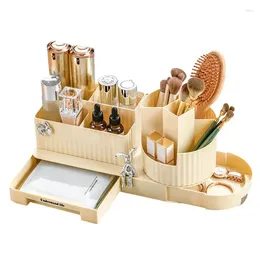 Cajas de almacenamiento Organizador Cosmético Box Rotable Multifuncional Multifuncional Presente con cajón Home Organization For Maquilla