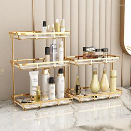 Boîtes de rangement étagère cosmétique étagère de salle de bain bureau multicouche coiffeuse présentoir étagères grand organisateur de maquillage de beauté