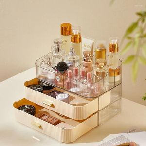 Boîtes de rangement Cosmetics Box Makeup Makeup Bijoux de bijoux Tiroir à poussière Tissue polyvalent organisateur