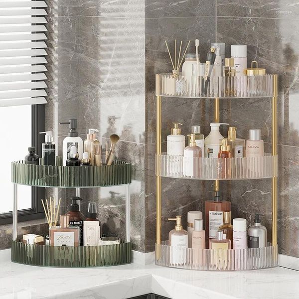 Boîtes de rangement Cosmetics Divider Makeup Boxs Femme Femme Métallique Luxur Salle Salle de bain Relette à lèvres Décor