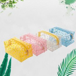 Cajas de almacenamiento Daisy Cosmetic Bag Imploud PVC Pequeño transparente