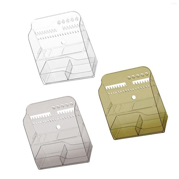 Cajas de almacenamiento Caja de escritorio Organizador de maquillaje cosmético Joyas de plástico Bins de tocador pequeño para encimeras de gabinetes