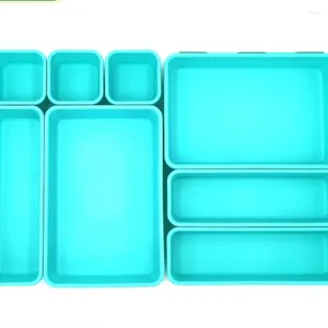 Cajas de almacenamiento Cajón de plástico Partition Artefacto Conjunto de ocho piezas Combinación Cosmética Acabado de escritorio