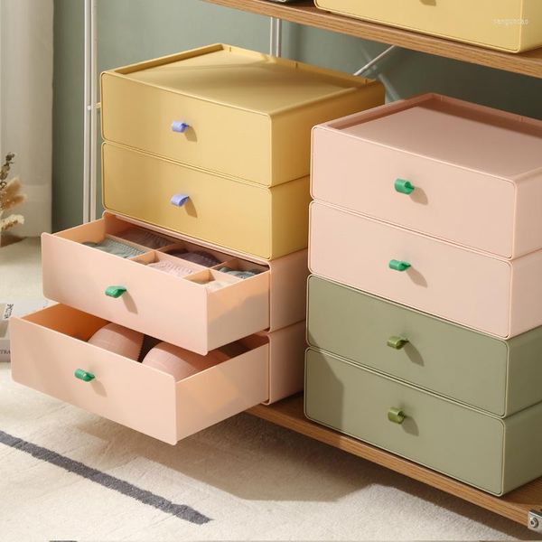 Boîtes de rangement Type tiroir boîte à sous-vêtements multifonction 12 compartiments à chaussettes finition produits de soutien-gorge pour la maison
