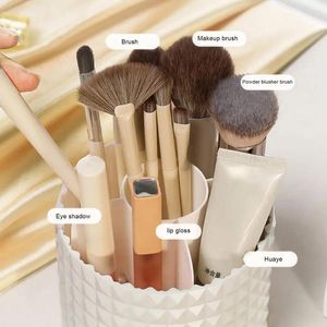 Boîtes de rangement porte-brosse de maquillage anti-poussière grilles rotatives organiser magasin avec conteneur pour vanité maison