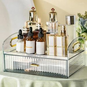 Opbergdozen Elegant Clear Box Pet Materiaal Make -up Transparenten Parfums Schepkoffer voor het organiseren van een klein item