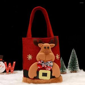 Boîtes de rangement Sac fourre-tout sur le thème de Noël sac à main de grande capacité avec caricature Santa Claus Snowman pour enfants