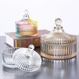 Opbergdozen Europese luxe kristal transparante glaszuivering Degassing Bowl Container Creatieve sieradendoos met deksel Candy Jar Decoratie 231208