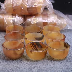 Boîtes de rangement en usine Ventes directes à corne naturelle verre Verre de style chinois Décoration artisanale Liquor Coupe en gros