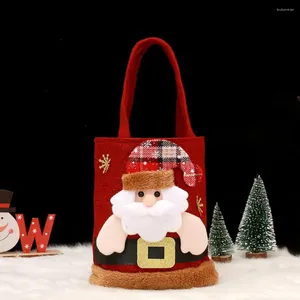 Boîtes de rangement Sac cadeau de vacances festives Sac à main de Noël de grande capacité avec dessin animé Père Noël Bonhomme de neige Elk pour cadeaux pour enfants Sacs de bonbons