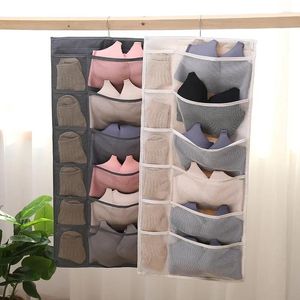 Opbergboxen opvouwbare hangende organizer onderwerk bra sokken garderobe tas slaapkamer multi -zakken oxford stof