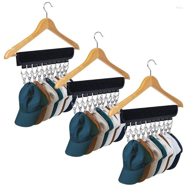 Boîtes de rangement pliable chapeau serviette cintre suspendu support magique reliure tissu capuchon cintres avec clips en acier inoxydable garde-robe organisateur de vêtements