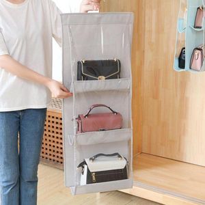 Boîtes de rangement pliables avec cintre sac à main garde-robe sac organisateur suspendu fournitures ménagères