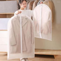 Cajas de almacenamiento Cubierta de polvo de prenda de 5 cubiertas de ropa transparentes con ganchos colgantes Cierre de la cremallera para la humedad a prueba de polvo