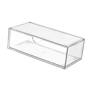 Opbergdozen glazen doos decoratieve brillenkoffer met deksels transparante make -upcontainer voor badkamer lippenstift sieraden