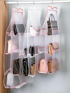 Opbergdozen hangen handtas organizer niet-geweven stof opvouwbare transparante tas deur muur diverse schoenhanger zak 6/8 zak