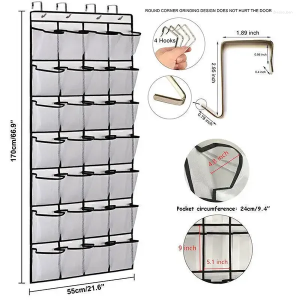 Boîtes de rangement poches suspendues support 28 sur S économiseur placard organisateur derrière porte sac cintre chaussures l'espace