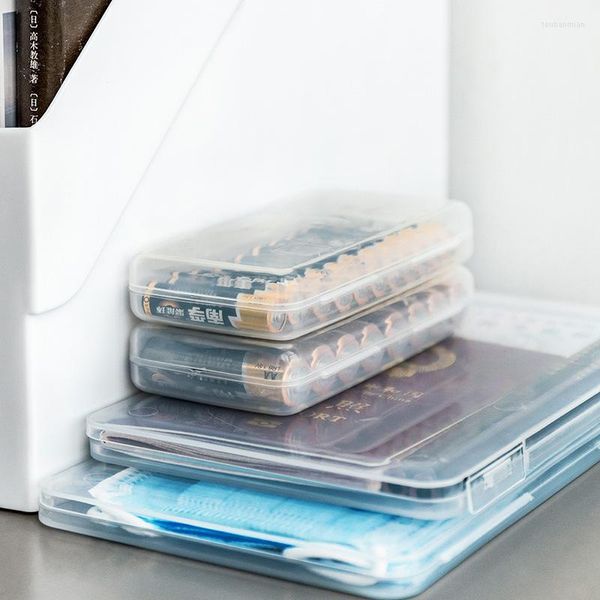 Cajas de almacenamiento Caja de batería de plástico duro Estuche protector para contenedor de protección de batería recargable con clips