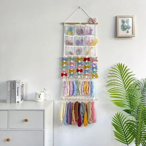 Boîtes de rangement Band Bow Organisateur Mur Mur Save Saving Empilement Porte-assemblage pour les filles Placot