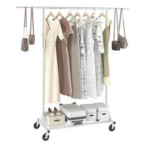 Boîtes de rangement Rack de vêtements robustes avec 450 lb Capacité - Roues de vêtements roulantes commerciales et réglable