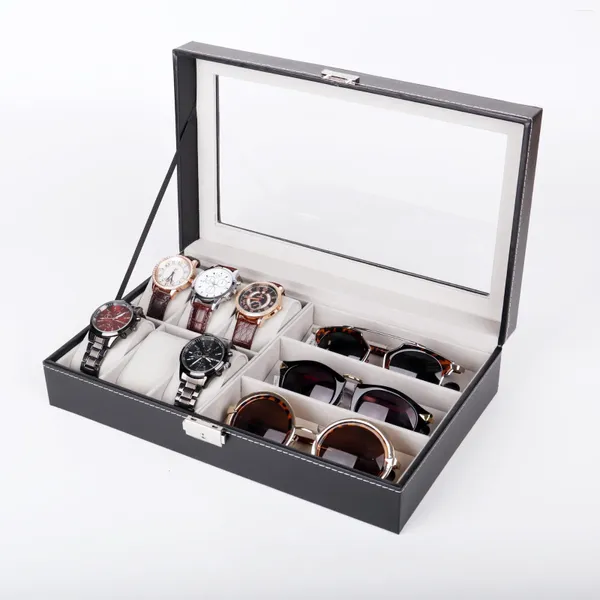 Boîtes de rangement Boîte de montre pour hommes de haute qualité Étui de mode multifonctionnel pour le voyage