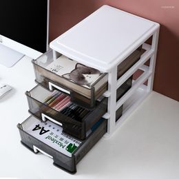 Opslagboxen huishouden transparante desktopbox meerlagige multi-layer eenvoudige plastic a4 papieren lade kast kantoorbestand