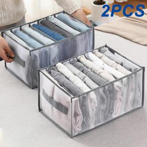 Boîtes de rangement Jeans Compartiment Boîte Placard Organisateur Pour Sous-Vêtements Pantalons Vêtements Pliable Tiroir