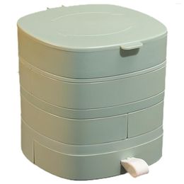 Opbergboxen sieradendoos 4-laags roterende standaard kleine items container met deksellade bureaubladorganisator din889