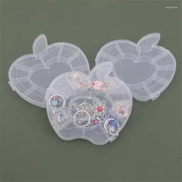 Boîtes de rangement Boîte à bijoux Compartiment en plastique transparent Conteneur Perles Boucle d'oreille Forme du boîtier Petit