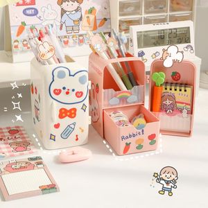 Opbergdozen kawaii Organisator koelkast penhouder Japanse kinderen meisje grote capaciteit Studenten Stationery Barrel Desktop Box