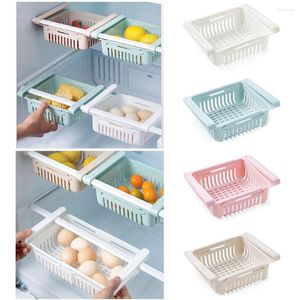 Opbergdozen keuken fruit voedsel doos plastic heldere koelkast organizer glijden onder planklade rekhouder koelkast